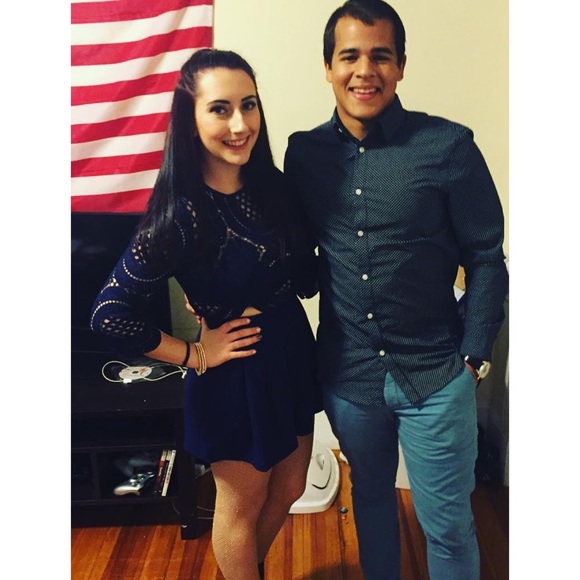 Missguided Navy Lace Top Romper - Picture 2 of 3